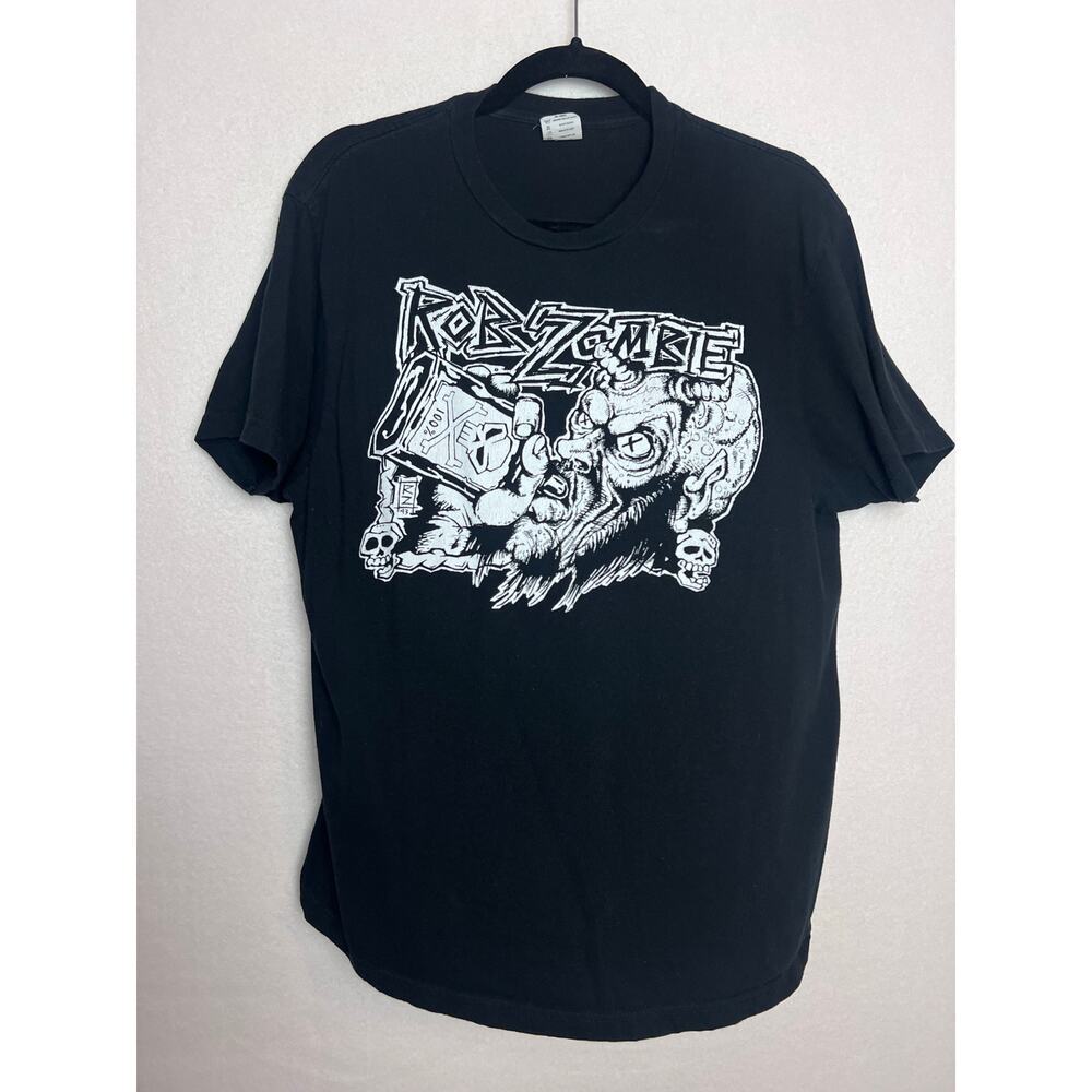 Rob Zombie Black White Pacific Short Sleeve T-Shirt Size Large Drinking
